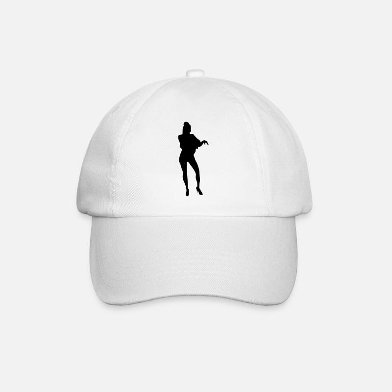 Singer and Dancer Silhouette vector design - Baseball Cap - white/white
