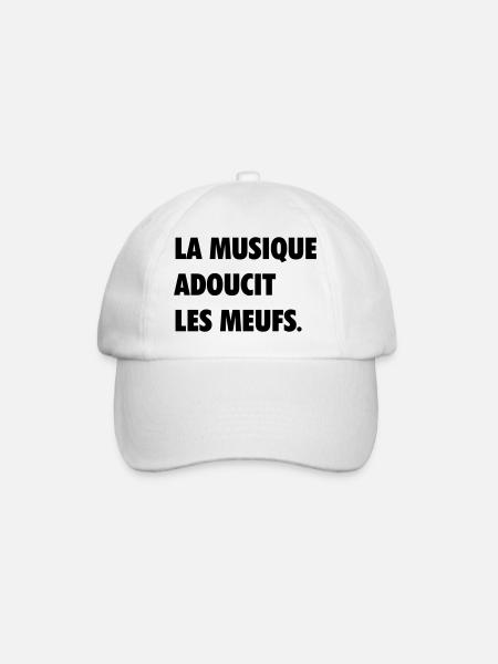 La musique adoucit les meufs - Casquette classique - blanc/blanc