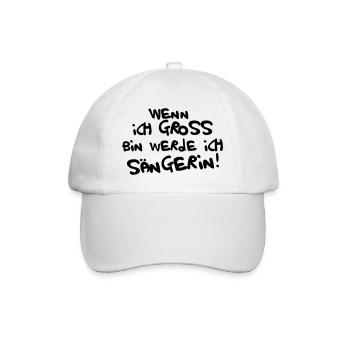Ich werde Sängerin - Baseballkappe - Weiß/Weiß - Vorne
