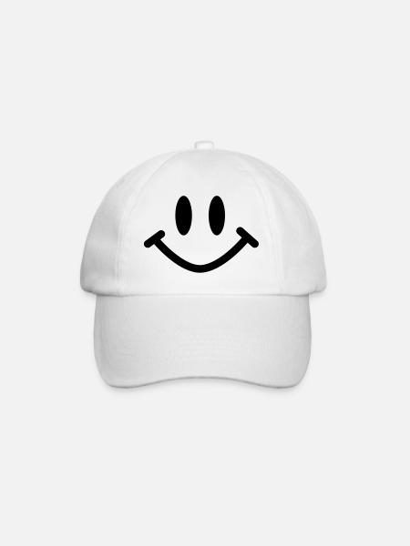 smiley - Baseball Cap - white/white