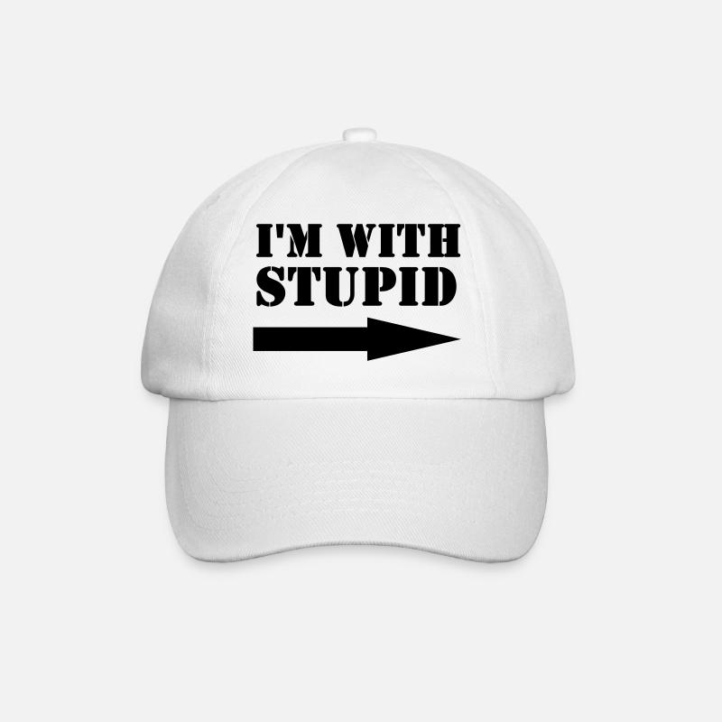 I'm with stupid - Baseballkappe - Weiß/Weiß