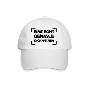 Skipper / Skipperin / Segeln / Windsurfen / Boot - Baseballkappe - Weiß/Weiß - Vorne