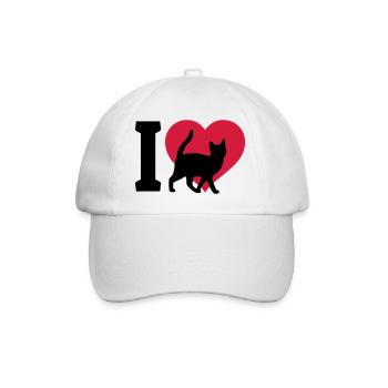 I love cats - Baseballkappe - Weiß/Weiß - Vorne