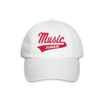 Music Junkie (Musik / Musikjunkie / Musikverrückt) - Baseballkappe - Weiß/Weiß - Vorne