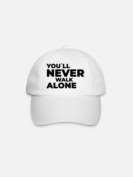 you'll never walk alone - print - Baseball Cap - white/white
