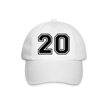 Numero 20 Équipe Foot baseball basket université - Casquette classique - blanc/blanc - Devant