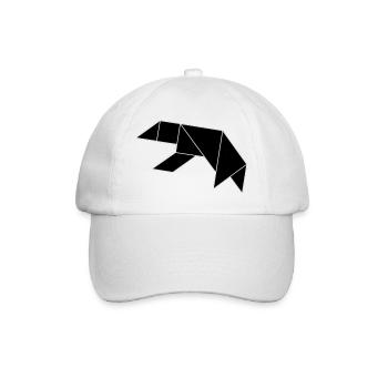 Eisbär Tangram black 'n white – Fine Art - Baseballkappe - Weiß/Weiß - Vorne
