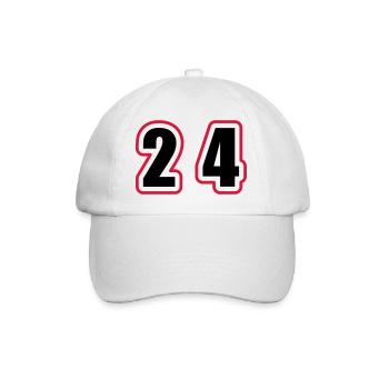 24 Number College - Baseball Cap - white/white - Front