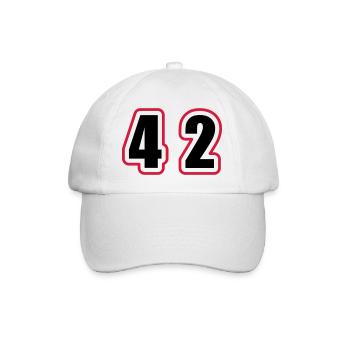 42 Number College - Baseball Cap - white/white - Front