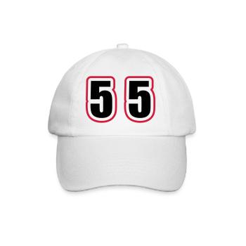 55 Number College - Baseball Cap - white/white - Front