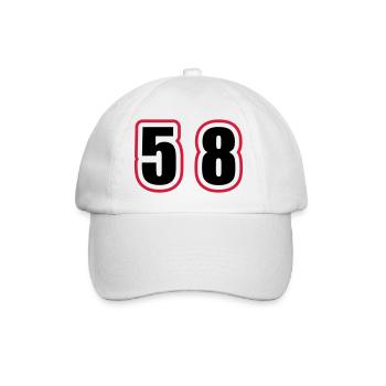 58 Number College - Baseball Cap - white/white - Front
