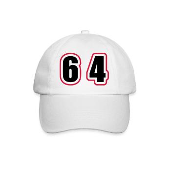 64 Number College - Baseball Cap - white/white - Front