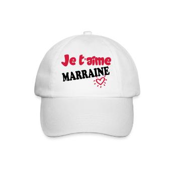 Je t'aime MARRAINE - Casquette classique - blanc/blanc - Devant
