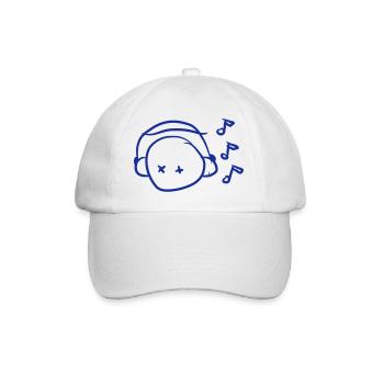 tête de DJ cool écoutant de la musique visage de fête griffonné - Casquette classique - blanc/blanc - Devant