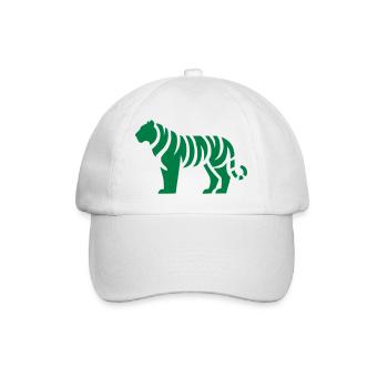 tiger silhouette - Baseballkappe - Weiß/Weiß - Vorne