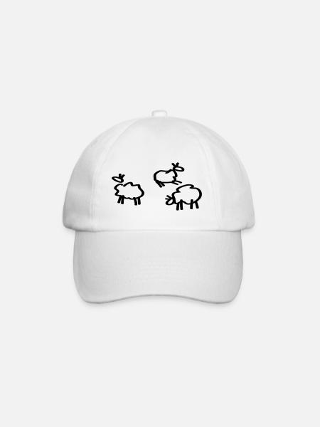 Schafe // Sheep - Baseballkappe - Weiß/Weiß