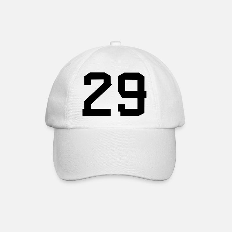 Number 29 - Baseballkappe - Weiß/Weiß