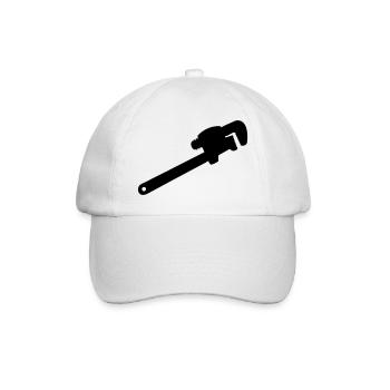wrench, mechanic tool, plumber - Baseball Cap - white/white - Front