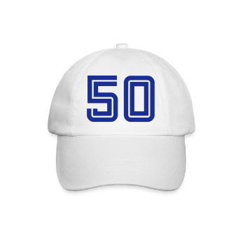 College Numbers, Nummern, Sports Numbers, 50 - Casquette classique - blanc/blanc - Devant