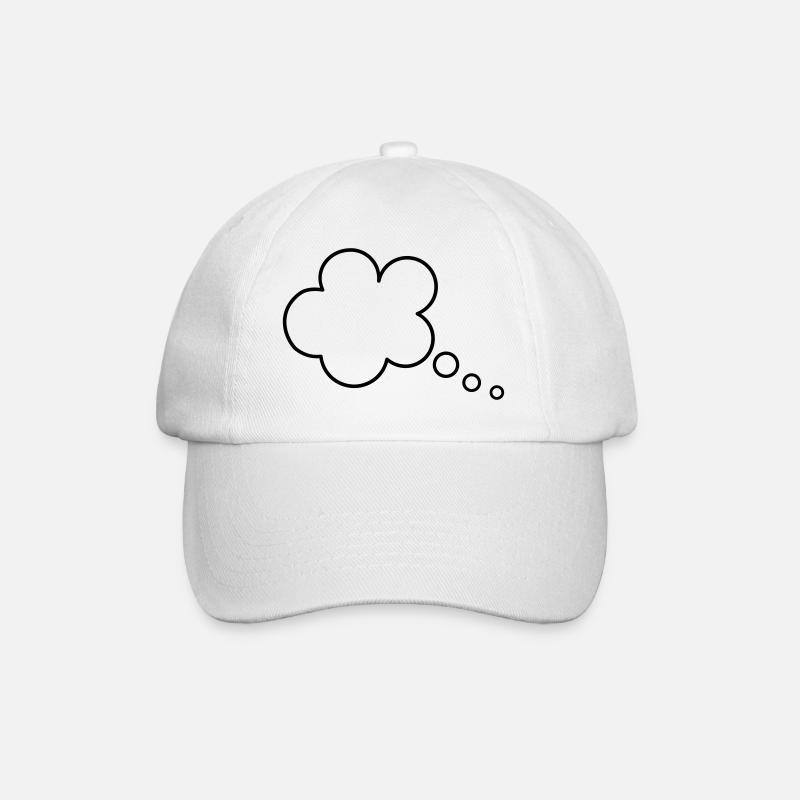 Bulle de pensée Pensée Motif Clipart modèle - Casquette classique - blanc/blanc