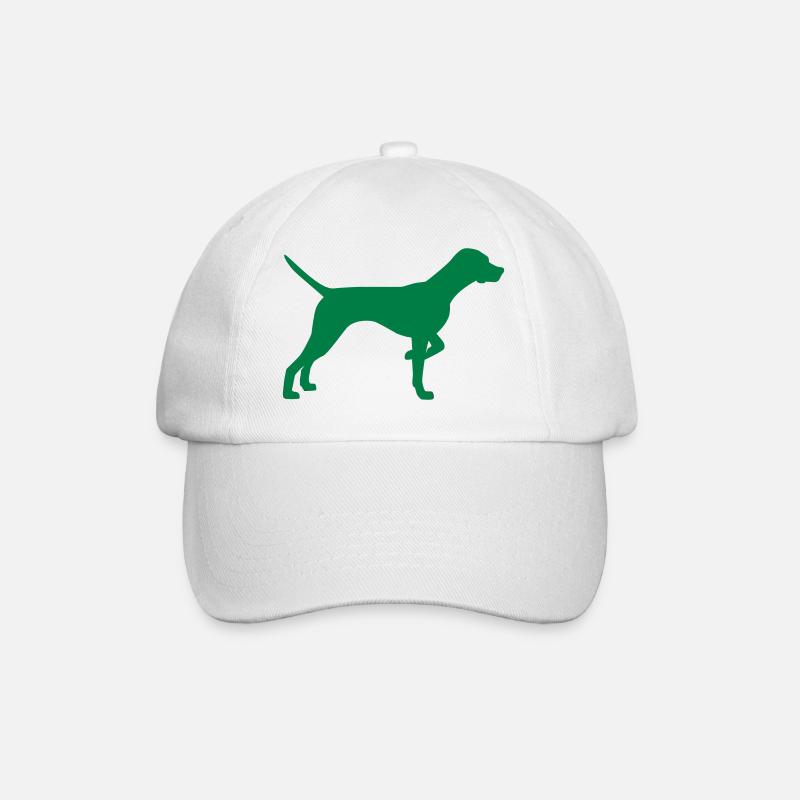 pointer dog silhouette - Baseball Cap - white/white