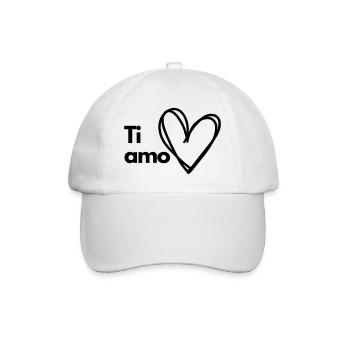 Ti amo - Baseballkappe - Weiß/Weiß - Vorne