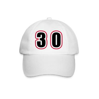 30 Number College - Baseball Cap - white/white - Front