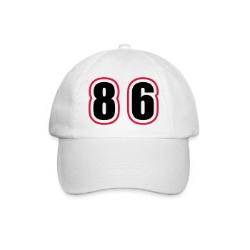 86 Number College - Baseball Cap - white/white - Front