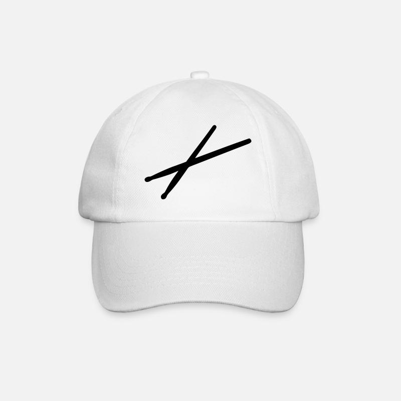 Drumsticks Schlagzeug - Baseballkappe - Weiß/Weiß
