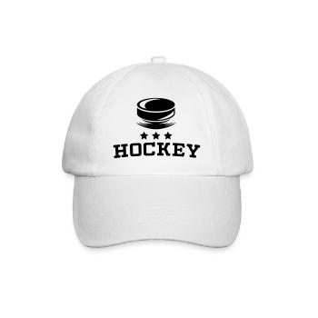 hockey_logo_2_f1 - Baseballkappe - Weiß/Weiß - Vorne