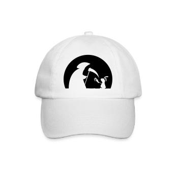 Hase Kaninchen Möhre Tod Sensenmann Karotte bunny - Baseballkappe - Weiß/Weiß - Vorne