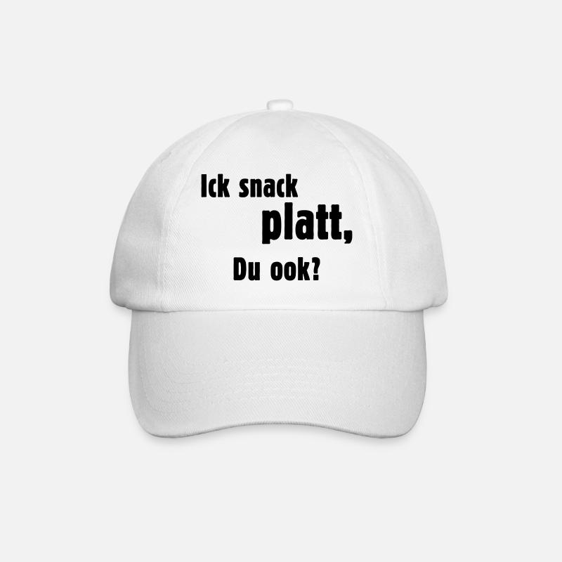 Ick Snack Platt, Du Ook? (Plattdeutsch / Platt) - Baseballkappe - Weiß/Weiß