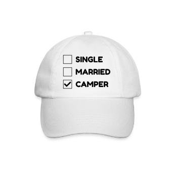 Campingplatz / Camper / Camping / Camp - Baseballkappe - Weiß/Weiß - Vorne