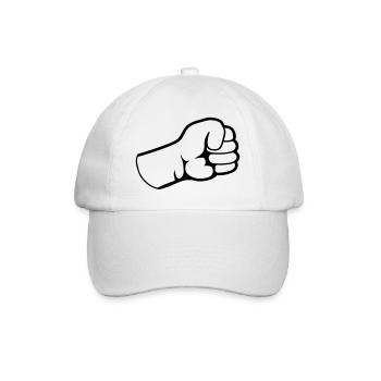 Design Geballte Faust - Baseballkappe - Weiß/Weiß - Vorne