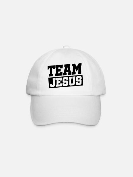 jesus team - Baseballkappe - Weiß/Weiß