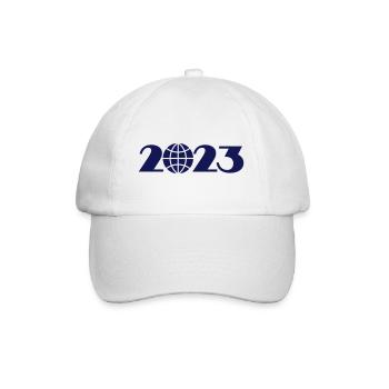 2023 Weltkugel, Globus, Weltreise - Baseballkappe - Weiß/Weiß - Vorne