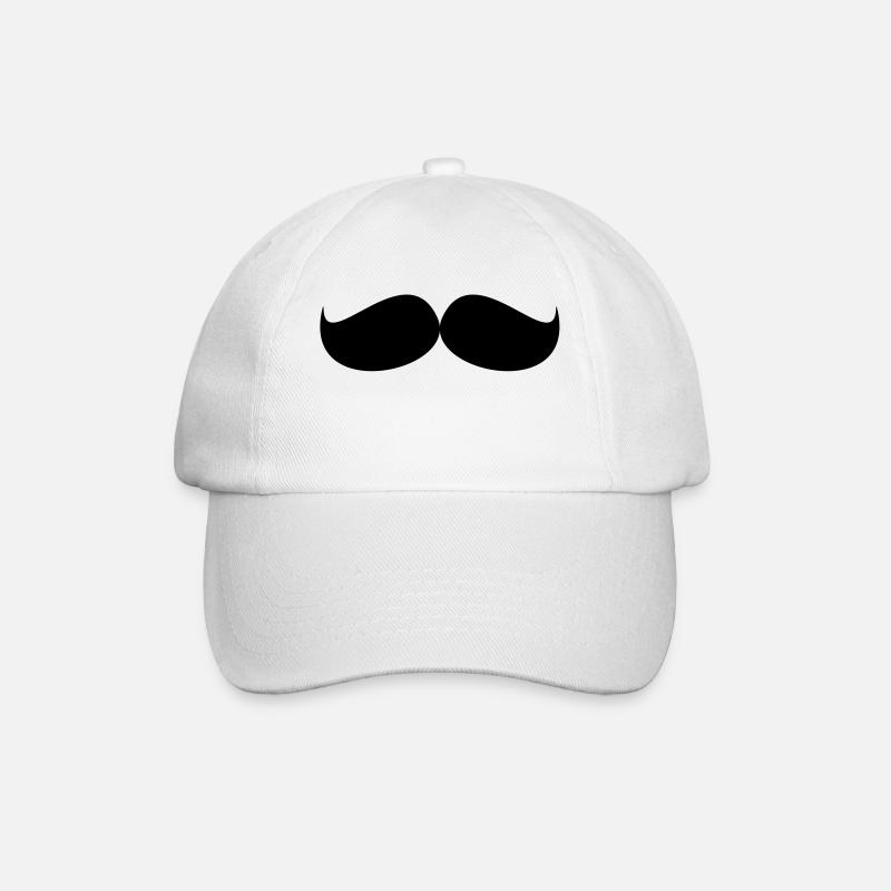 Moustache / moustache - Casquette classique - blanc/blanc