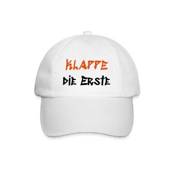 Klappe die Erste - Baseballkappe - Weiß/Weiß - Vorne
