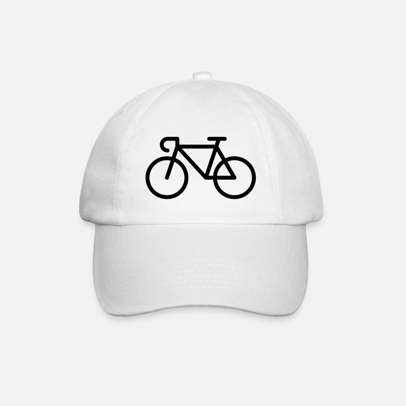Rennrad / Fahrrad (Icon / Piktogramm) - Baseballkappe - Weiß/Weiß