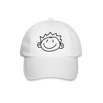 head face child painted scribble comic cartoon jun - Baseball Cap - white/white - Front
