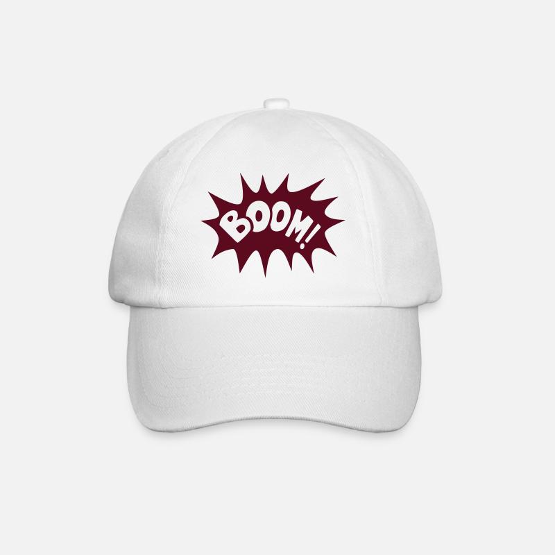 explosion boom geek gamer fun quote gaming comics - Casquette classique - blanc/blanc