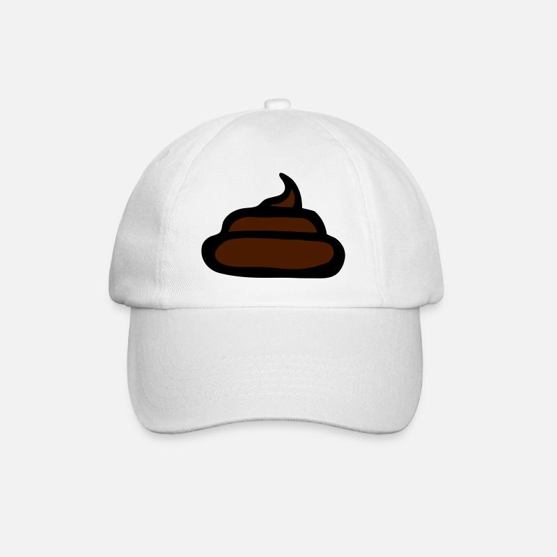 crap poo poop shit crap fun design - Baseball Cap - white/white