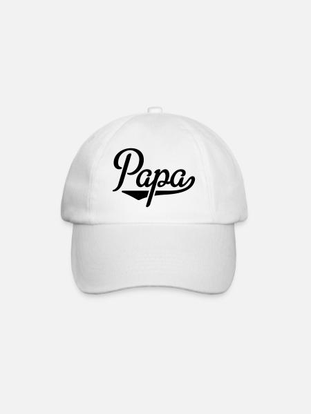 Papa - Baseballkappe - Weiß/Weiß