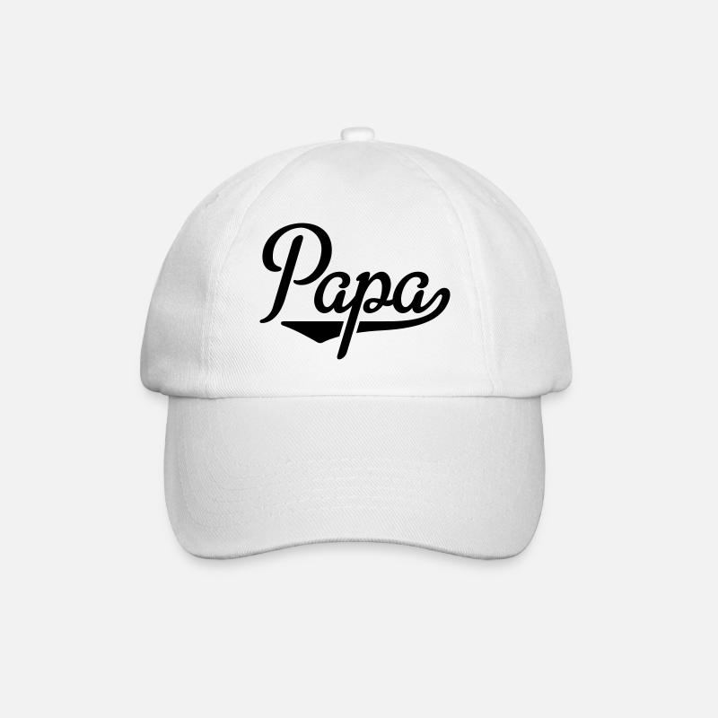 Papa - Baseballkappe - Weiß/Weiß