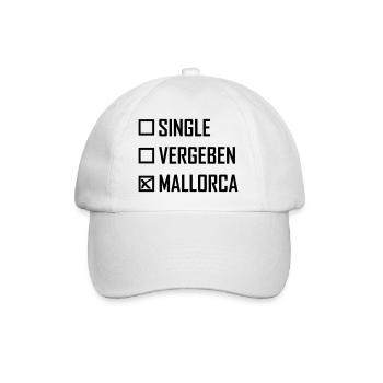 Singel Vergeben Mallorca Spruch - Baseballkappe - Weiß/Weiß - Vorne