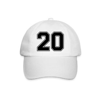 20 - Baseballkappe - Weiß/Weiß - Vorne