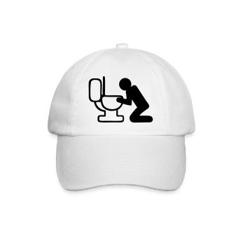 Sick guy in front of toilett - Baseball Cap - white/white - Front