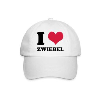 I Love Zwiebel - Baseballkappe - Weiß/Weiß - Vorne