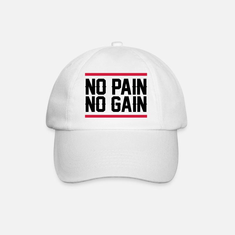 no pain no gain - Baseballkappe - Weiß/Weiß
