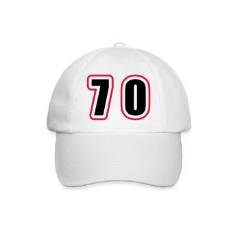 70 Number College - Baseball Cap - white/white - Front